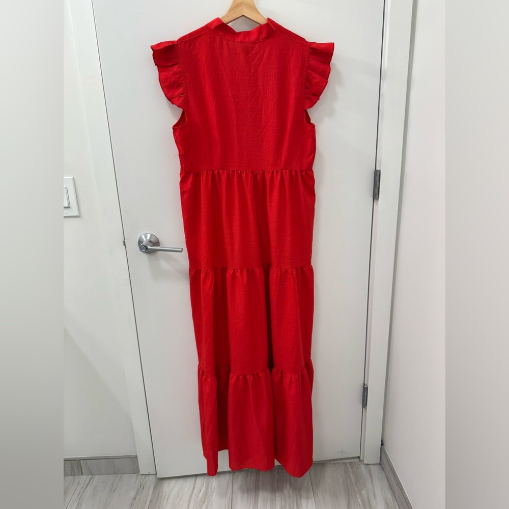 TIERED DRESS WITH RUFFLE SLEEVES - Picture 3 of 4
